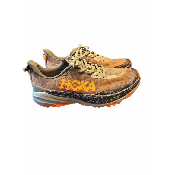 Hoka One One Speedgoat 5 Trail Running Shoes Brown Orange Camo Mens 10.5D main image 4